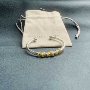 David Yurman 4mm Helena Bracelet with 14K Gold&Diamonds